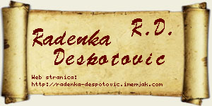 Radenka Despotović vizit kartica